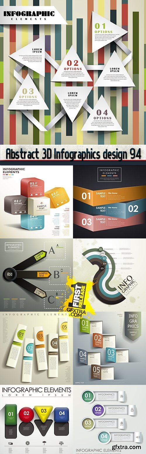 Abstract 3D Infographics design 94