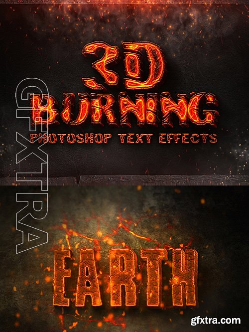 GraphicRiver - 3D Burning Photoshop Text Effects 16290622