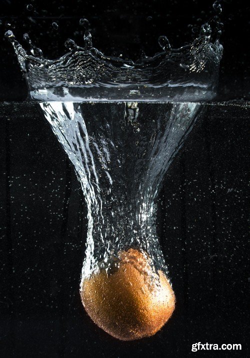 Vegetables in water on black background-9xUHQ JPEG