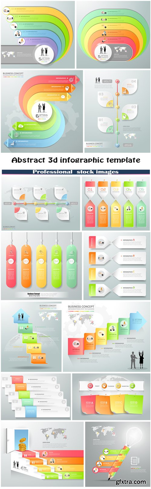 Abstract 3d infographic template