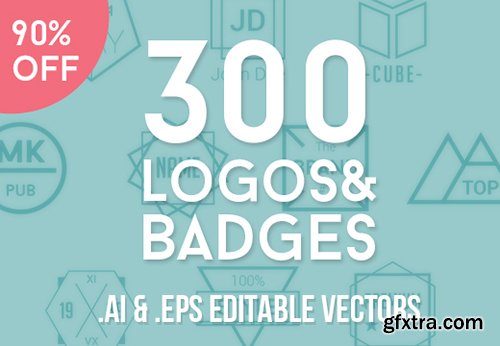 300 Fully Customizable Logos and Badges