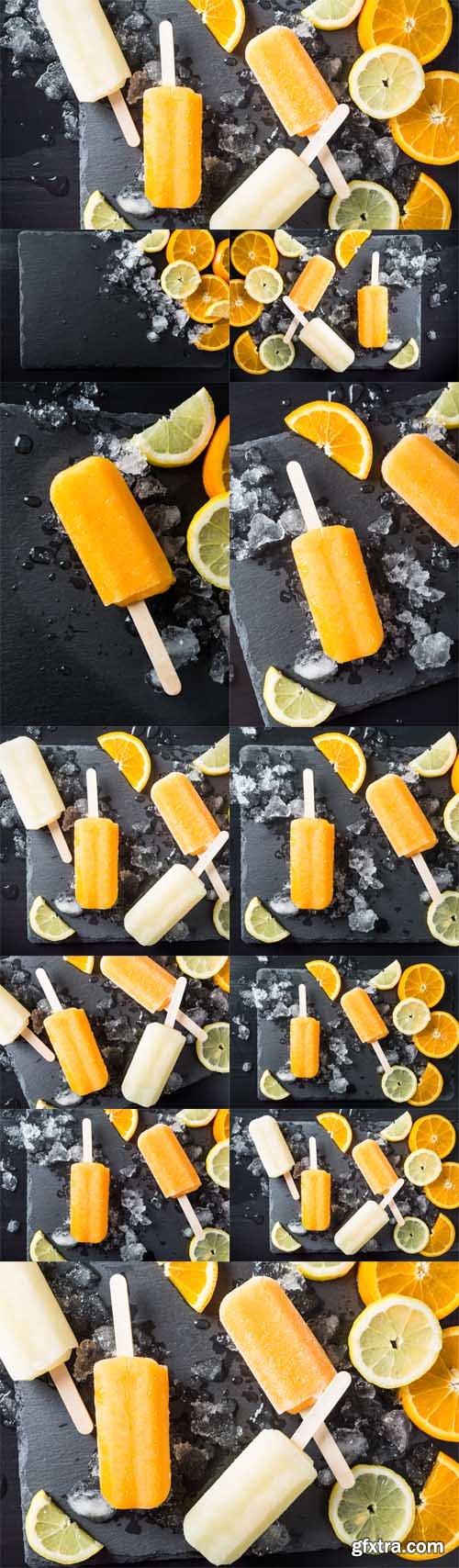 Photo Set - Slices of orange and limon