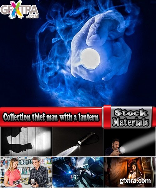 Collection thief man with a lantern flashlight 25 HQ Jpeg