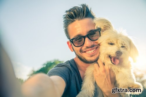 Collection Dog selfie photography man with an animal 25 HQ Jpeg