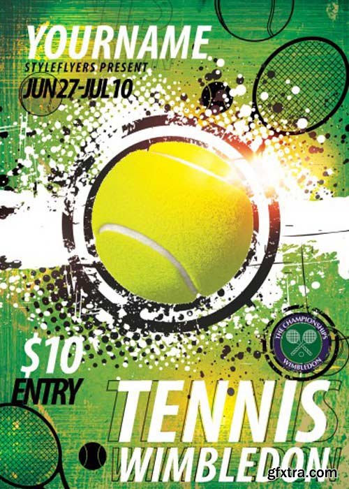 Tennis Wimbledon V5 PSD Flyer Template