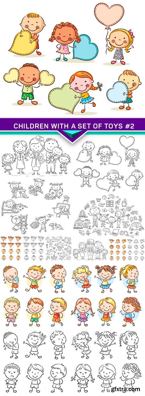 Children with a Set of Toys #2 10x EPS