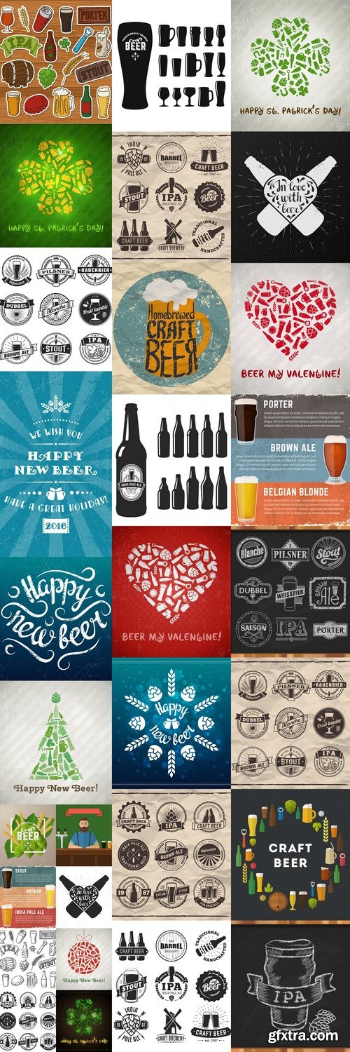 Set of vector craft beer logos and badges