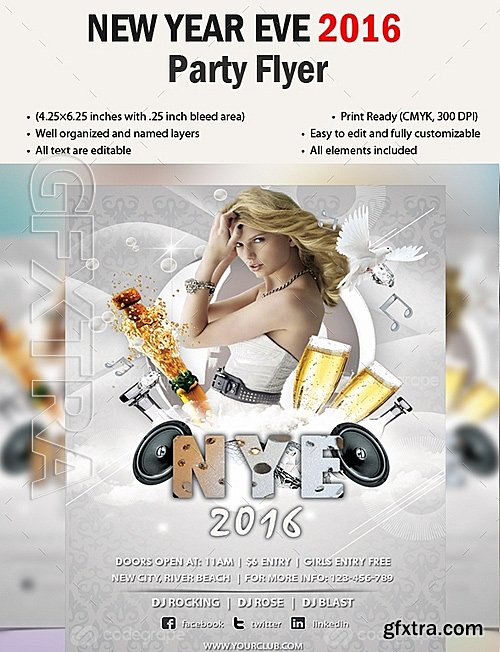 New Year 2016 Party Flyer 6848