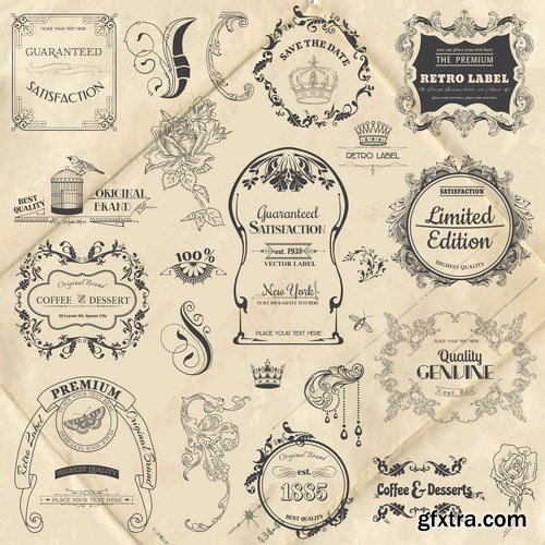 Vintage Vector Typography - 15x EPS