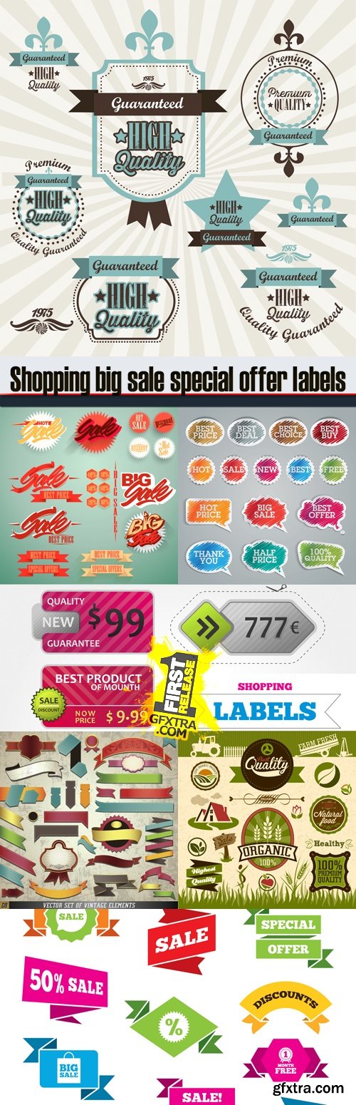 Shopping big sale special offer labels