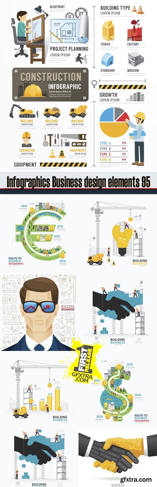 Infographics Business design elements 95