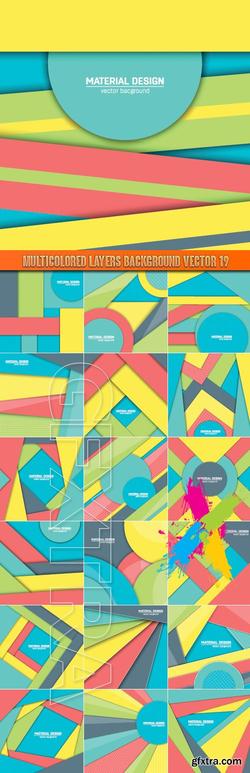 Multicolored layers background vector 19