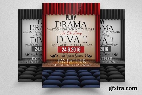 CreativeMarket Drama Theater Booking Flyer 683953