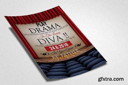 CreativeMarket Drama Theater Booking Flyer 683953