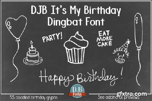 CreativeMarket DJB It's My Birthday Dingbat Font 685825