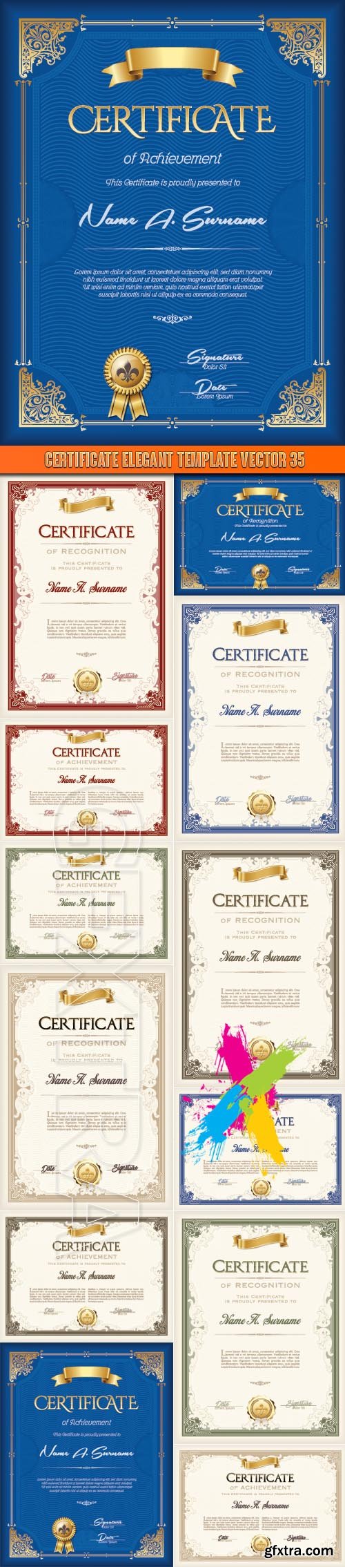 Certificate elegant template vector 35