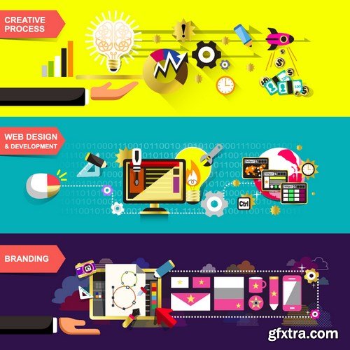 Flat Vector Design 12 - 25x EPS