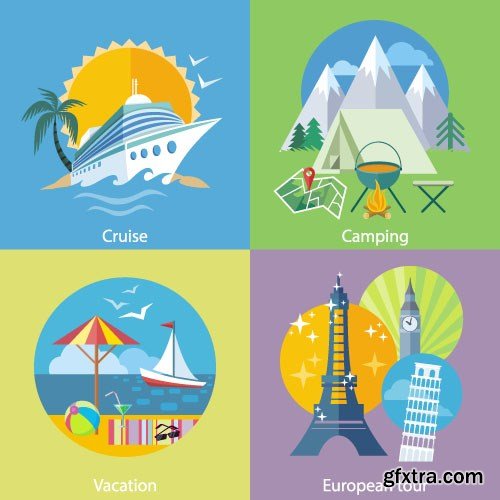 Flat Vector Design 12 - 25x EPS