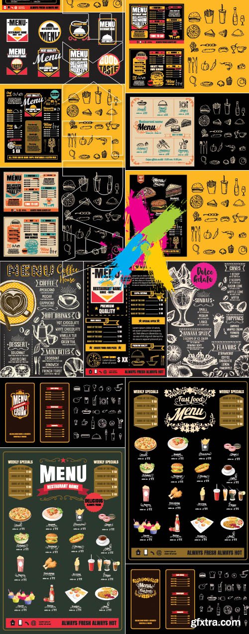 Menu for restaurant modern design vector 33