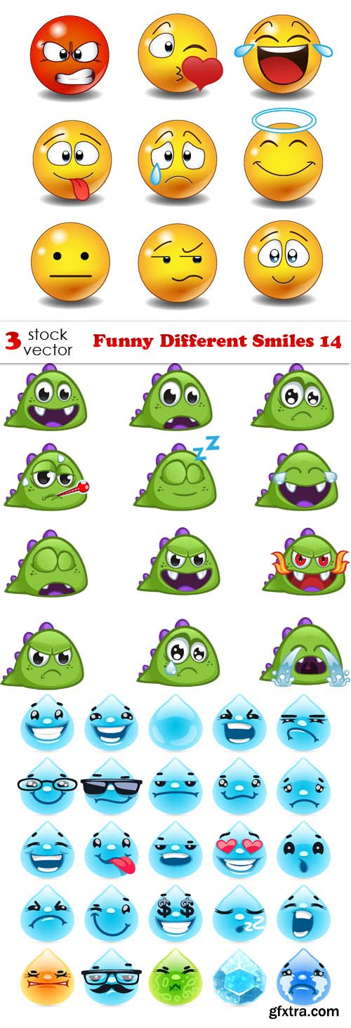 Vectors - Funny Different Smiles 14