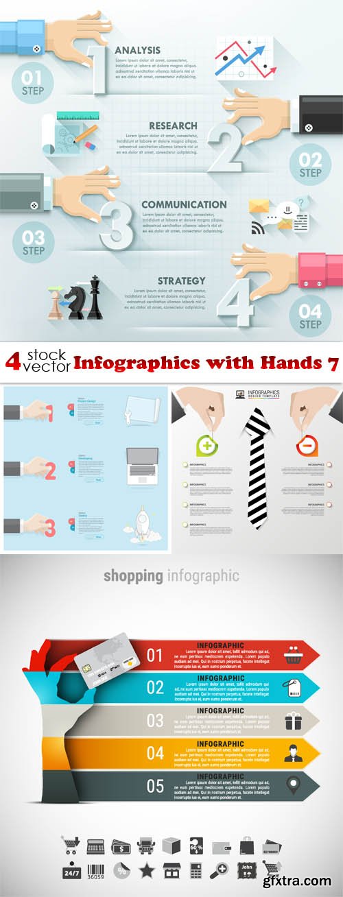 Vectors - Infographics with Hands 7