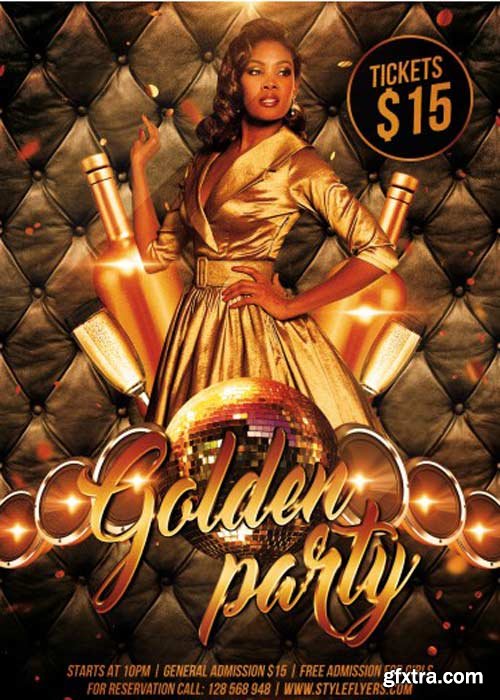 Golden Party V3 PSD Flyer Template