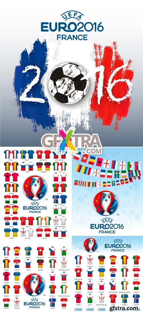 Euro 2016 UEFA Cup Football Vector