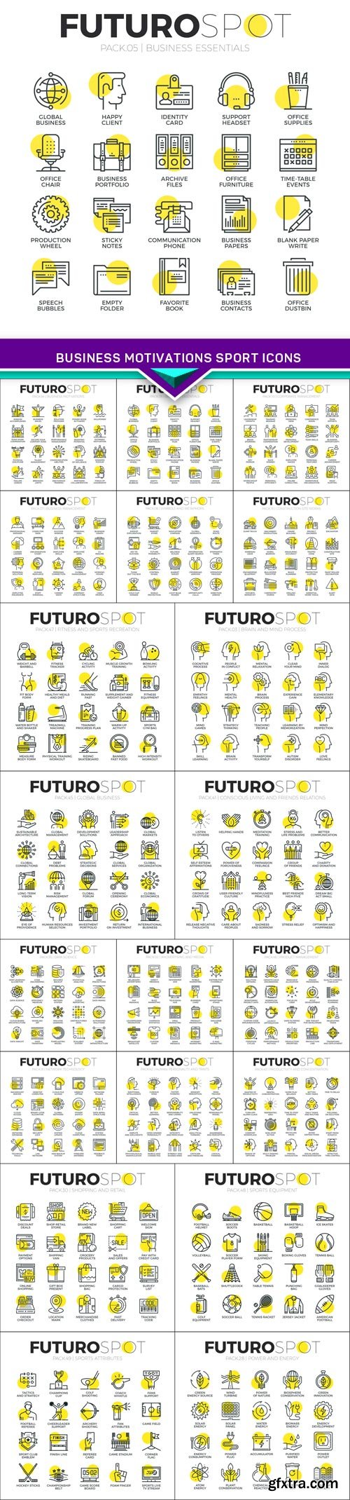 Business Motivations Sport Icons 20x EPS