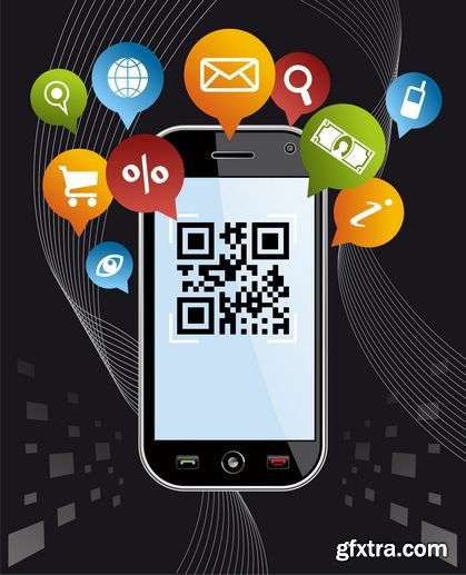 Multimedia smartphone app black business button