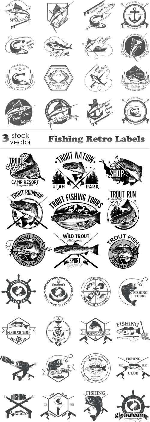 Vectors - Fishing Retro Labels