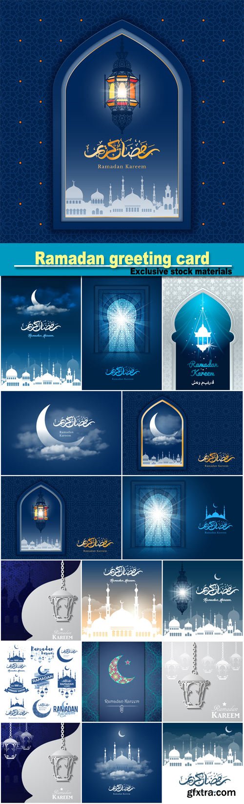 Ramadan greeting card, vector background