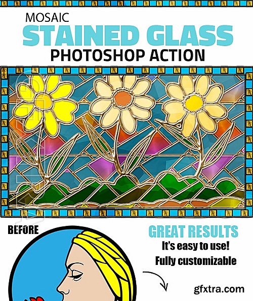 GraphicRiver - Mosaic Stained Glass Photoshop Action 16251956