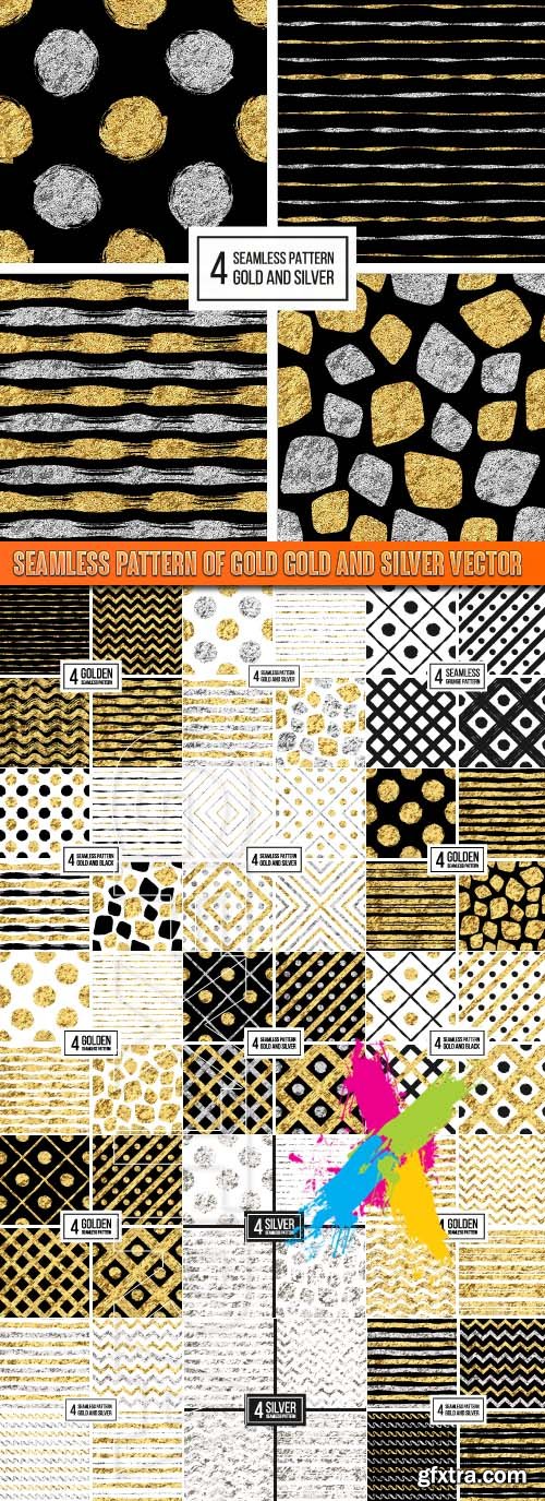 Seamless pattern of gold and silver vector