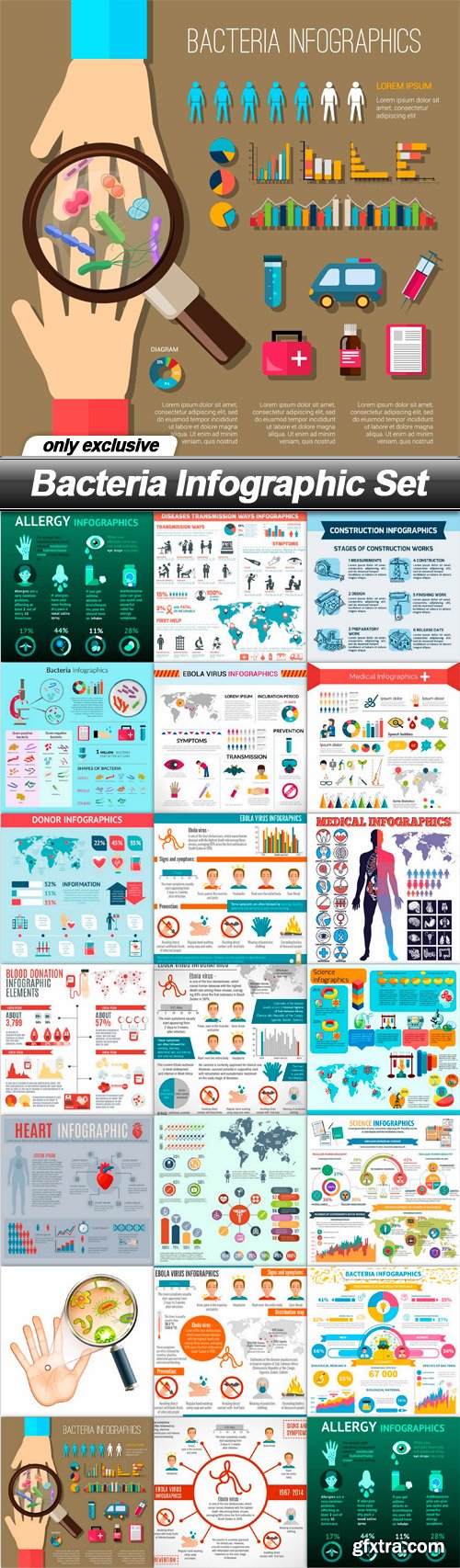 Bacteria Infographic Set - 20 EPS