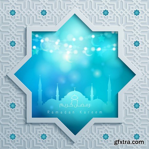 Eid Mubarak Papercut Style - 48 EPS