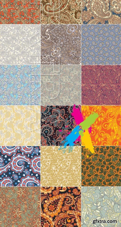 Seamless patterns collection background vector 8