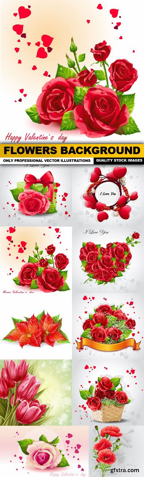 Flowers Background - 10 Vector