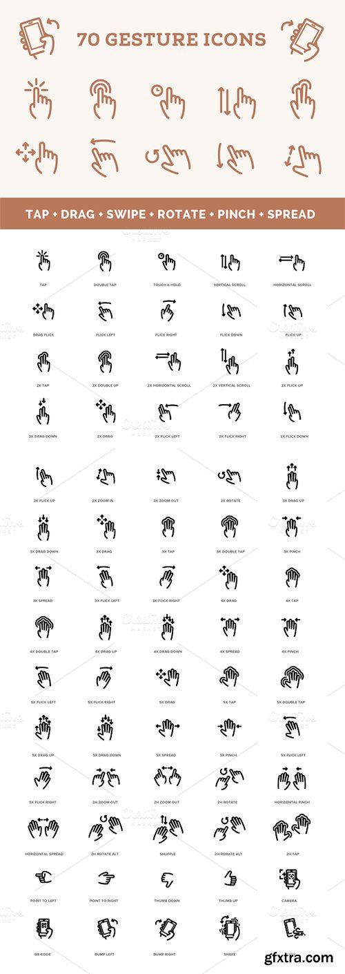 Gesture Icon Set - CM 21376