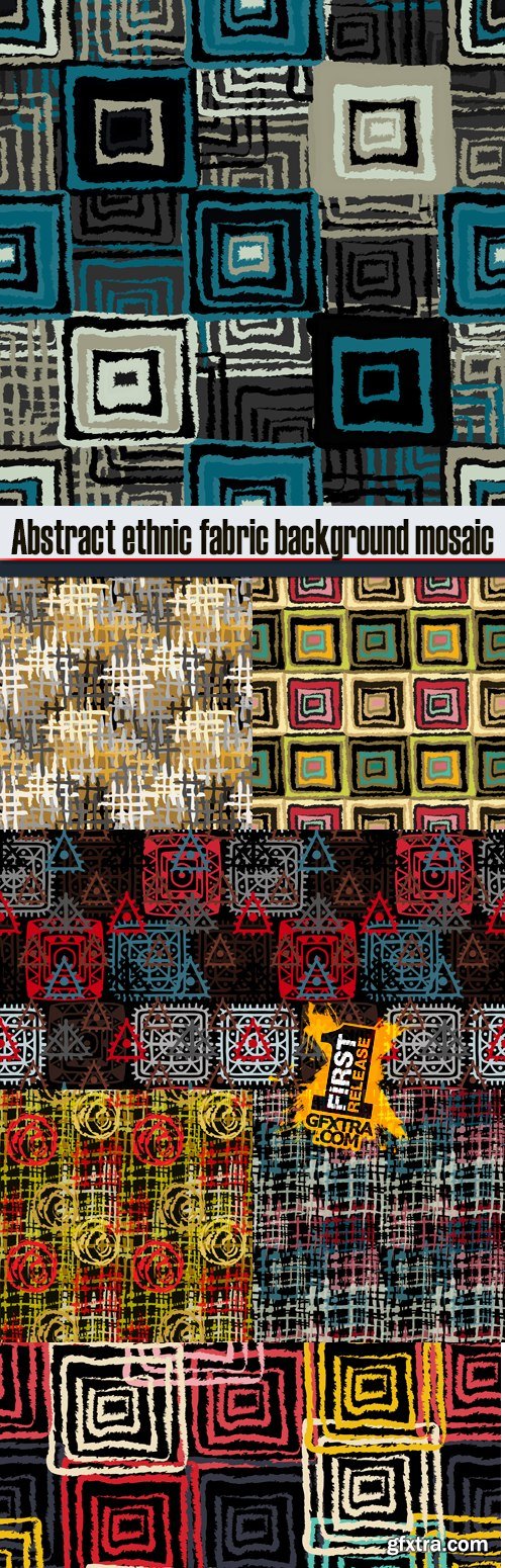 Abstract ethnic fabric background mosaic