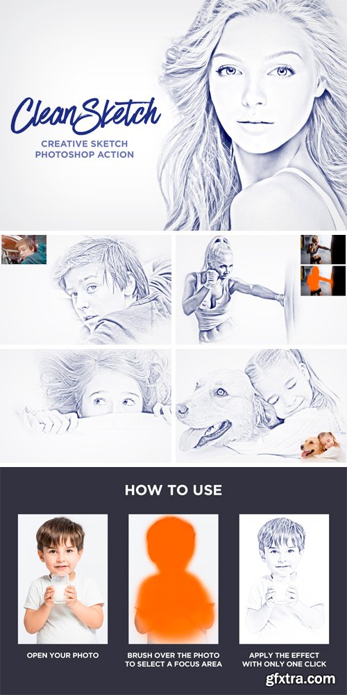 CM 718978- CleanSketch - Photoshop Action
