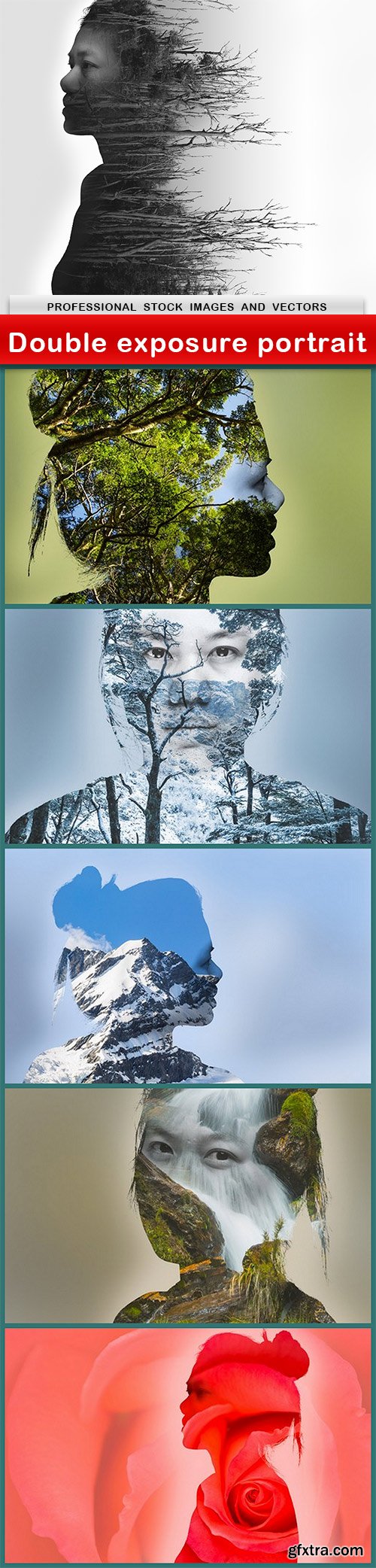 Double exposure portrait - 6 UHQ JPEG