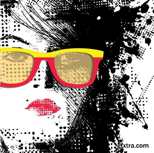 Silhouette fashion girl in sunglasses