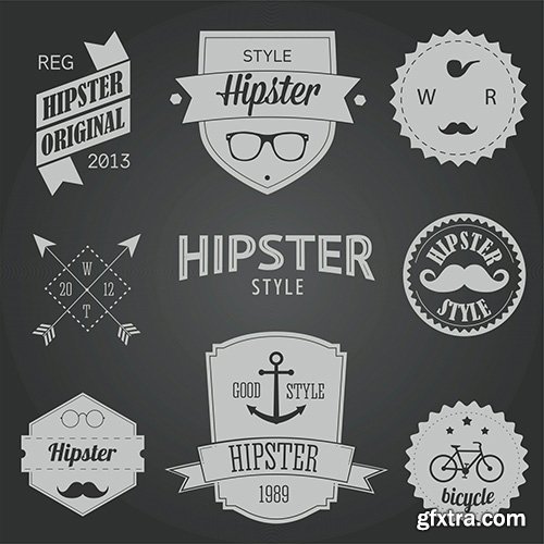 EPS Vector Badges And Labels - Hipster