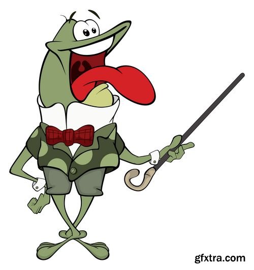 Cartoon green Frog