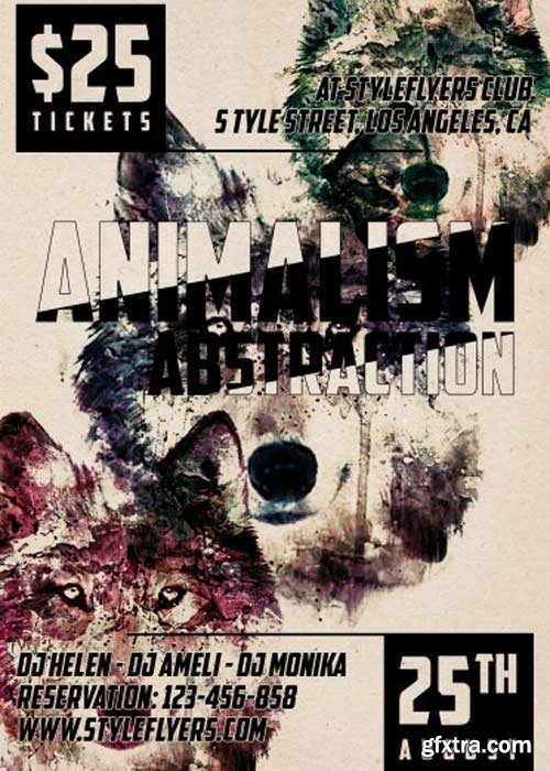 Animalism Absrtaction PSD Flyer Template