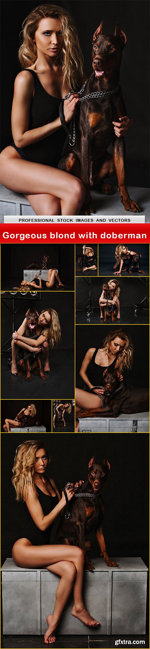 Gorgeous blond with doberman - 10 UHQ JPEG