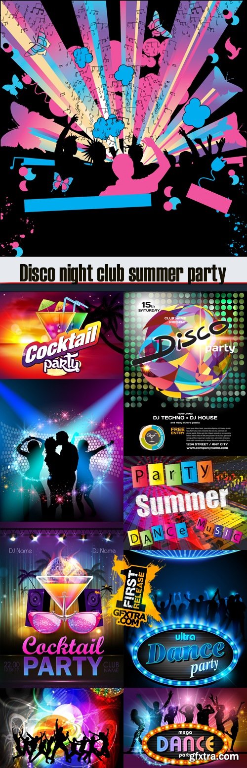 Disco night club summer party