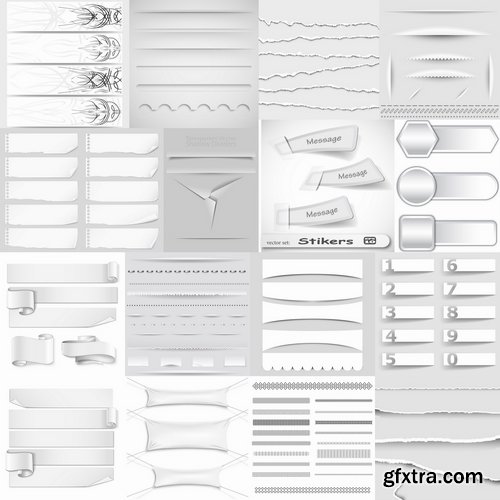 Collection of border banner flyer sticker white paper vector image 25 EPS