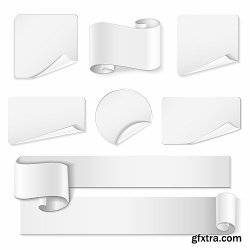 Collection of border banner flyer sticker white paper vector image 25 EPS