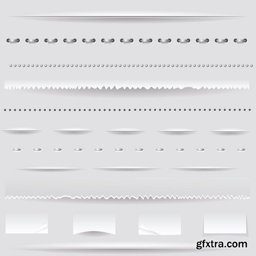 Collection of border banner flyer sticker white paper vector image 25 EPS